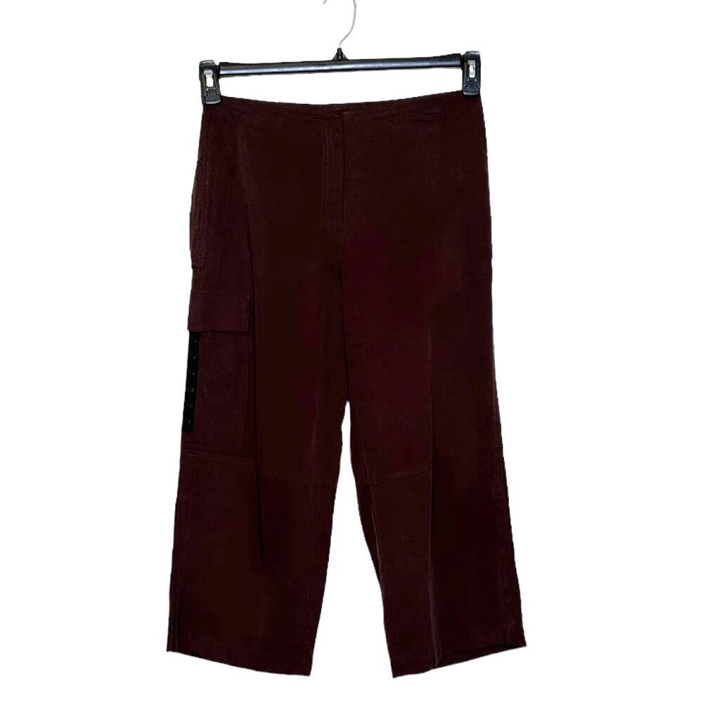 Pazo brown cargo wide legs cropped pants size 6